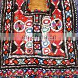 Kutchi Fabric Mirror Work Patches- Vintage Indian Fabric HandCraft Yock Neck Patches thumbnail-3