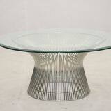 Platner Stainless Steel Coffee Table Glass Side Table Low Coffee Table Small Round Coffee Table Metal Coffee Table