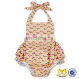 Cute Baby Triple Ruffle Lace Jumpsuit Toddler Valentines Onesie Baby Bodysuit thumbnail-3