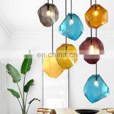 Zhongshan Nordic Style Home Decor Chandelier Glass Irregular Melt LLva Pendant Lights thumbnail-2