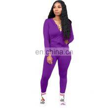 Custom Brand Women Jogger 2 Piece Pants Set Sweatsuit For Women 2021 Jogging Suit Tracksuit Top+pants Zipper Coat thumbnail-5
