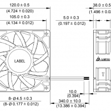 Original Delta QFR1212GHE 12V DC 2.7A 120x120x38mm 4-Pin 12038 Miner Cooling Fan for Antminer S19 S9 L3+ thumbnail-5