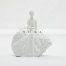 Modern White Hand Painting Gold Ceramic Luxury Girl Home Accessories Living Room Decoration thumbnail-4