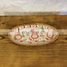Best Price Wholesale 2023 Rattan Ceramic Tray, Hig Quality Serving Trays Natural Tray Basket for Breakfast Wholesale thumbnail-1