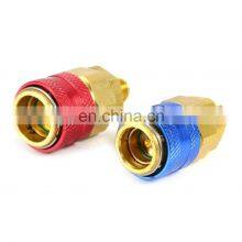 QC-12L QC-12H R134a Car A/C Manifold Charging Air Conditioner Refrigeration Refrigerant Brass Adapters Quick Coupler thumbnail-4