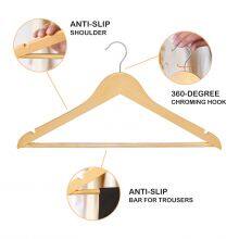 Natural Wholesale Wooden Hangers Clothes Hanger for Suit thumbnail-3