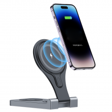 Portable Folding 15W Fast Charging 3In1 Wireless Charger Stand Dock 3 In 1 Wireless Phone Charger For IPhone and Iwatch thumbnail-1