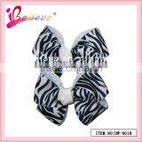 Factory Wholesale Price Competitive Quality Charming Zebra Strip no Fade Ribbon Bow Hair Clips (DW--0018) thumbnail-3
