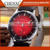 New 2016 Private Label Quartz Day/Date Fashion Leather Wrist Watch thumbnail-2