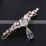 Exquisite Rose Gold Plated Zircon Wedding Bridal Hair Accessories