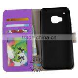 Purple Folio PU Leather Flip Cover Case For HTC One M9 Flip Cover For HTC M9