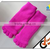 comfortable full terry knitting breathable sport seperate five toe socks for pedicure