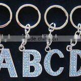 Custom Crystal Metal Alphabet Keychain, Letter Keychain
