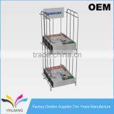 2-Tier Metal Foldable Tabloid Newspaper Display Rack for Newspaper Holder