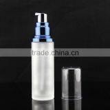 Frosted Cosmetic Glass Bottle With Aluminum Pump in Stock thumbnail-2