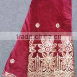 High Quality Velvet Evening Dresses With Lace Pictures African Velvet Lace Fabric thumbnail-6