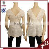 2016 S/S New Design Sleeveless Cotton Fabric Summer Ladies Blouse Image thumbnail-1