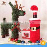 Christmas Decoration Samll Santa Hat Wine Holder With Wine Bottle Cover thumbnail-3