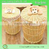 large wicker laundry basket with lid ,brown rattan laundry basket