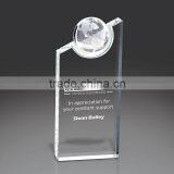 Wholesale Custom Cheap Clear Crystal Glass Globe Trophy Plaque for Business Gift