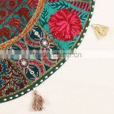 Indian Round Decorative Pillow Covers Indian Throw Pillows Indian Round Cushion Covers Pom Pom Round Pillows thumbnail-5