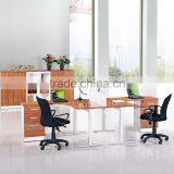 White and Black Staff Working Desk Office Workstation Design With Hang-in Cabinet for USA thumbnail-4
