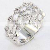 Rhodium Plated Eternity CZ Pave Wax Setting Ring