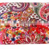 RTHKG-8 Paisley Printed Cotton Fabric Vintage Bedspread Wholesaler Traditional Handmade Stitching Gudri Throw Kantha Jaipur thumbnail-3