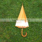 16 Panels Crooked Wonden Handle Wooden Shaft and Top Straight Umbrella thumbnail-2