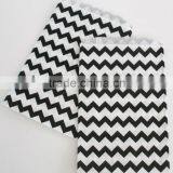 Black and White Chevron Paper Treat Bags Bakery Bags 7x5 Medium Size thumbnail-1