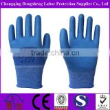 Breathable Polyester Anti Abrasion Latex Foam Coated rugged wear work gloves