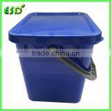 ESD Rectangular Plastic Bucket With Lid With Handle