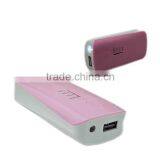 5200mah Flashlight Beautiful Portable Power Bank Charger for Mobile