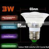 High Quality Colorful 3W Crystal Led Light Bulb RGB LED Bulb