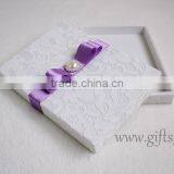 Customized White Silk Wedding Invitation Boxes Wholesale