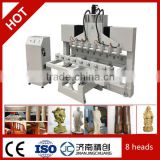 8 head 3d cnc Wood Stone Cylinder Carving and Engraving Machine