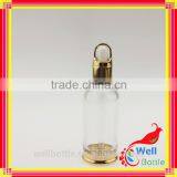 20ml Slant Shoulder Glass Liquid Foundation Bottles With Shiny Silver Lotion Pump thumbnail-2