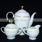 Tea Pot Sugar Pot and Milk Pot With Handmade Porcelain Decal thumbnail-1