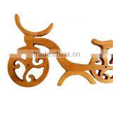 WR012/100% Bamboo Material Hot Sale Bicycle Shaped Bamboo Wine Rack thumbnail-2