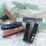 Gemstone Rectangle Shaped Pendant(Brown Sandstone With CZ) thumbnail-1