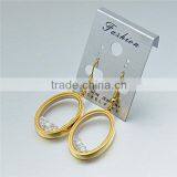Gold Plating Oval Earrings Stainless Steel Glass Zirconia Float Dangle Earrings thumbnail-2