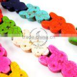 1 String 15inch 15x28mm Vintage Mix Color Dyed Turquoise Kawaii Rabbits Unique Beads 3010018 thumbnail-3