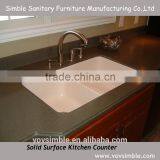 White Polished Stone Kitchen Sink