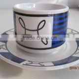 8oz hand-painting ceramic tea cup and saucer wholesale -030