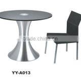 Modern Tempered Glass Top Dining Table YY-A013 thumbnail-1
