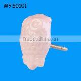 Highest Level Low Price Handmade Pink Owl Ceramic Door Knob thumbnail-1