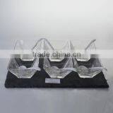 Machine Made Glass Salt and Pepper Cruet Set Jars With Slate thumbnail-1