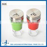 Colorful Glass Condiment Bottle With Rotating Hole Lid Metal Cover thumbnail-1