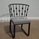 New Design High Back Iron Black Color Outdoor Metal Industrial Chair thumbnail-5