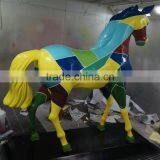 Fiberglass Colorful Horse Sculpture Statue thumbnail-6